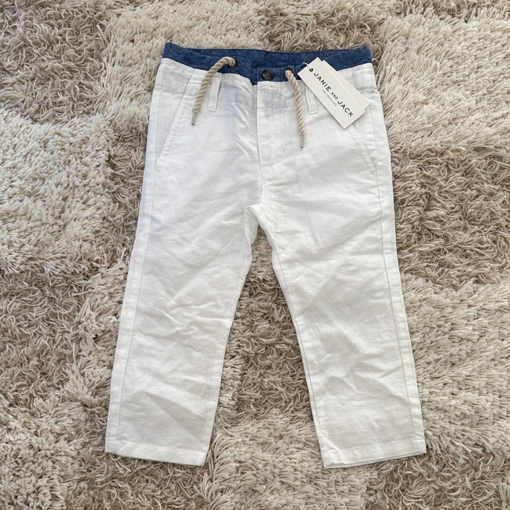 Janie and Jack White and Blue Pants